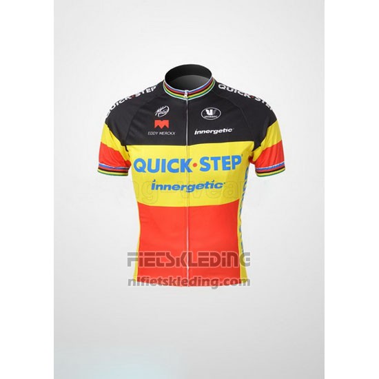 2010 Fietskleding Quick Step Kampioen Belgie Korte Mouwen en Koersbroek